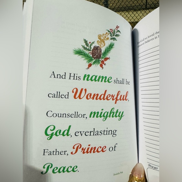 Christmas Joy Prayer Journal Daily Writing Notebook Holiday Gift Devotion - Picture 3 of 7